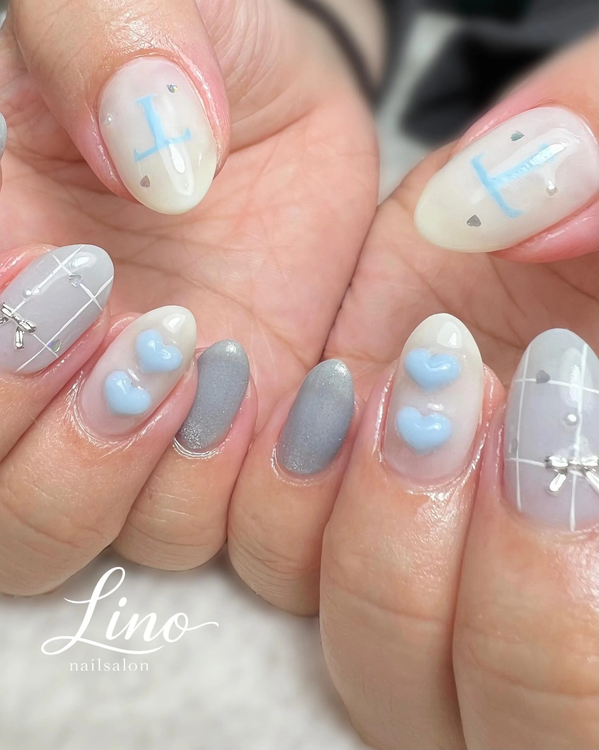 水色の推し活ネイル🩵
