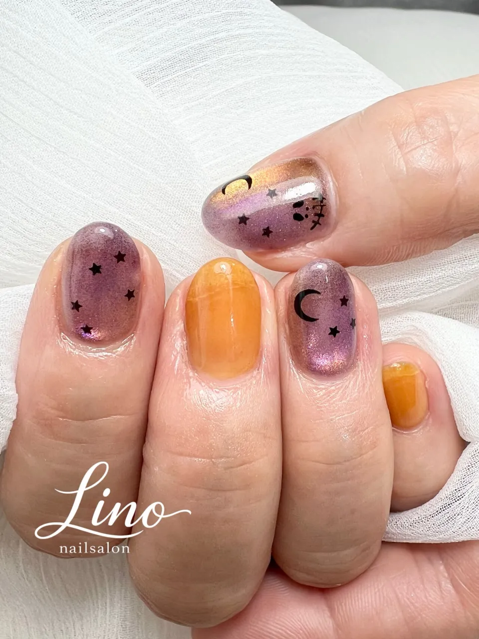 ハロウィンネイル🎃💜🧡