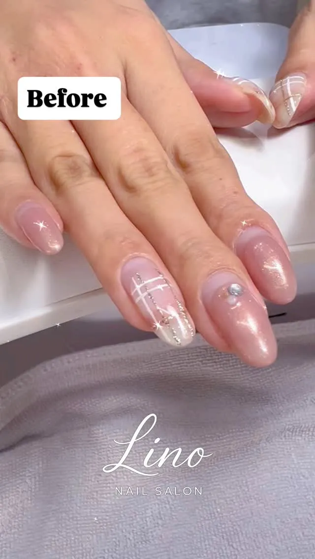 ⁡元々もは短い方も時間をかけて長く折れない爪に育てます！